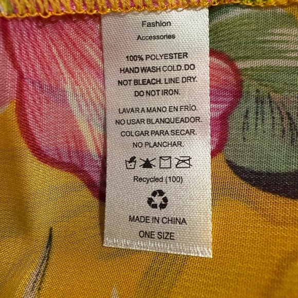 Bright Yellow Floral Kimono Cover-Up | Boho
Summer Wrap | One Size Trendy Look - Picture 5 of 5